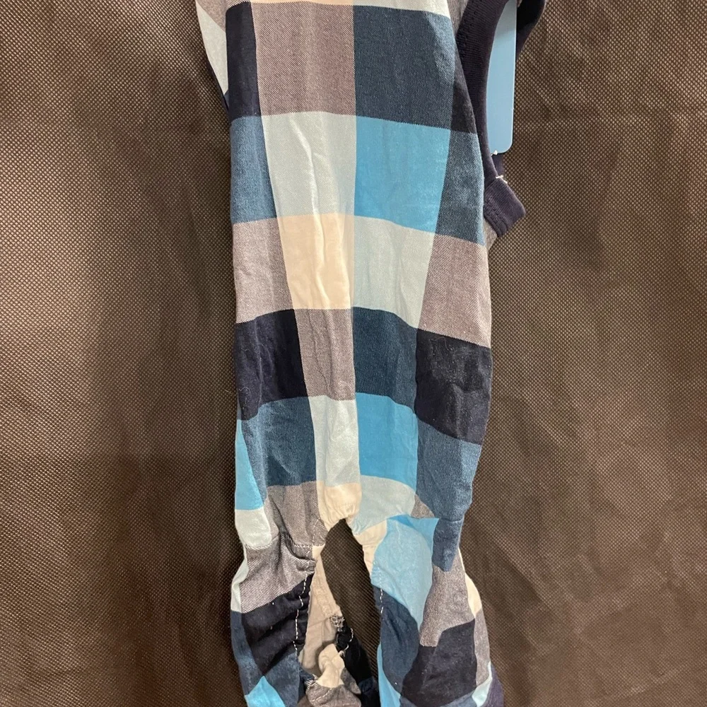 Dog Clothing Blue checkered holiday pajama